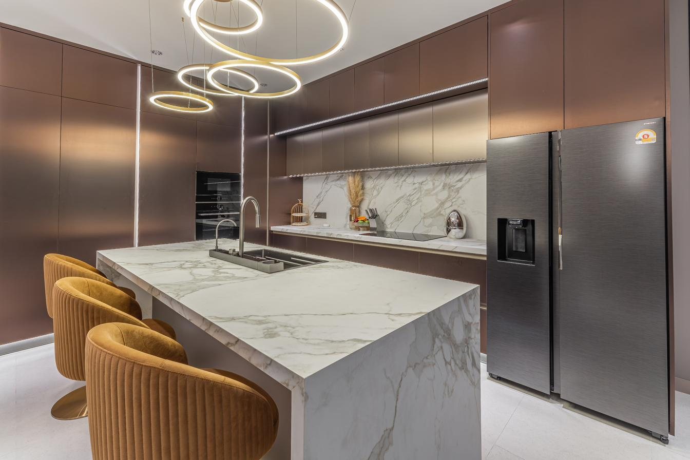 Villa Nagawari kitchen with sintered stone island